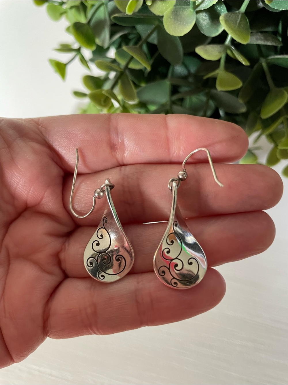 Brighton Twirl French Wire Tear Drop swirl Hook Earrings